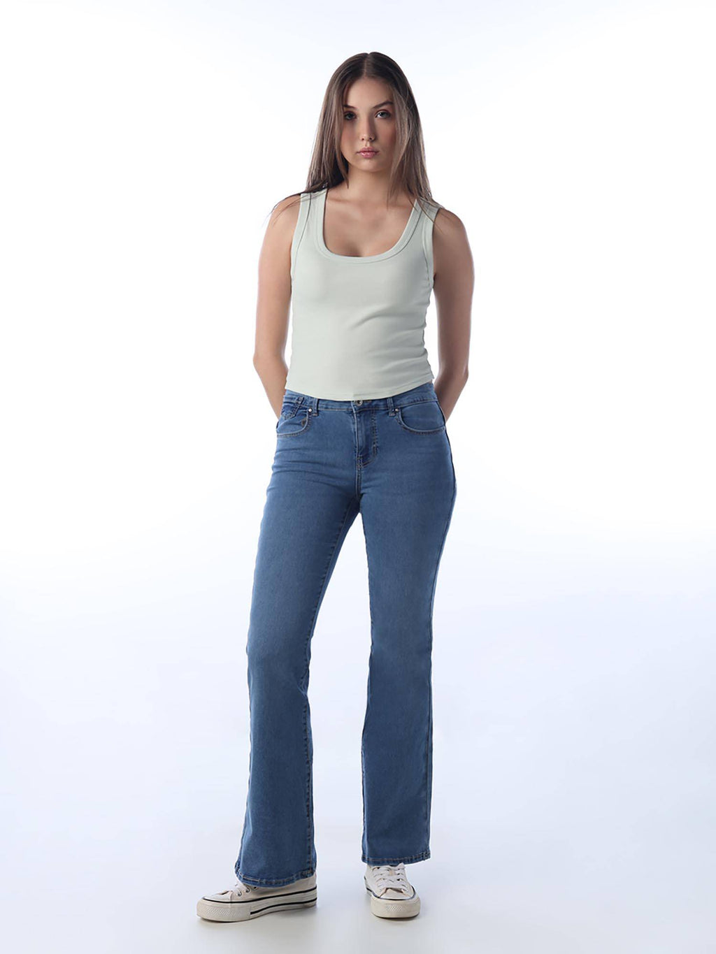 Women'S Solid Slim Fit Green Tank Top | TT98 - view 2