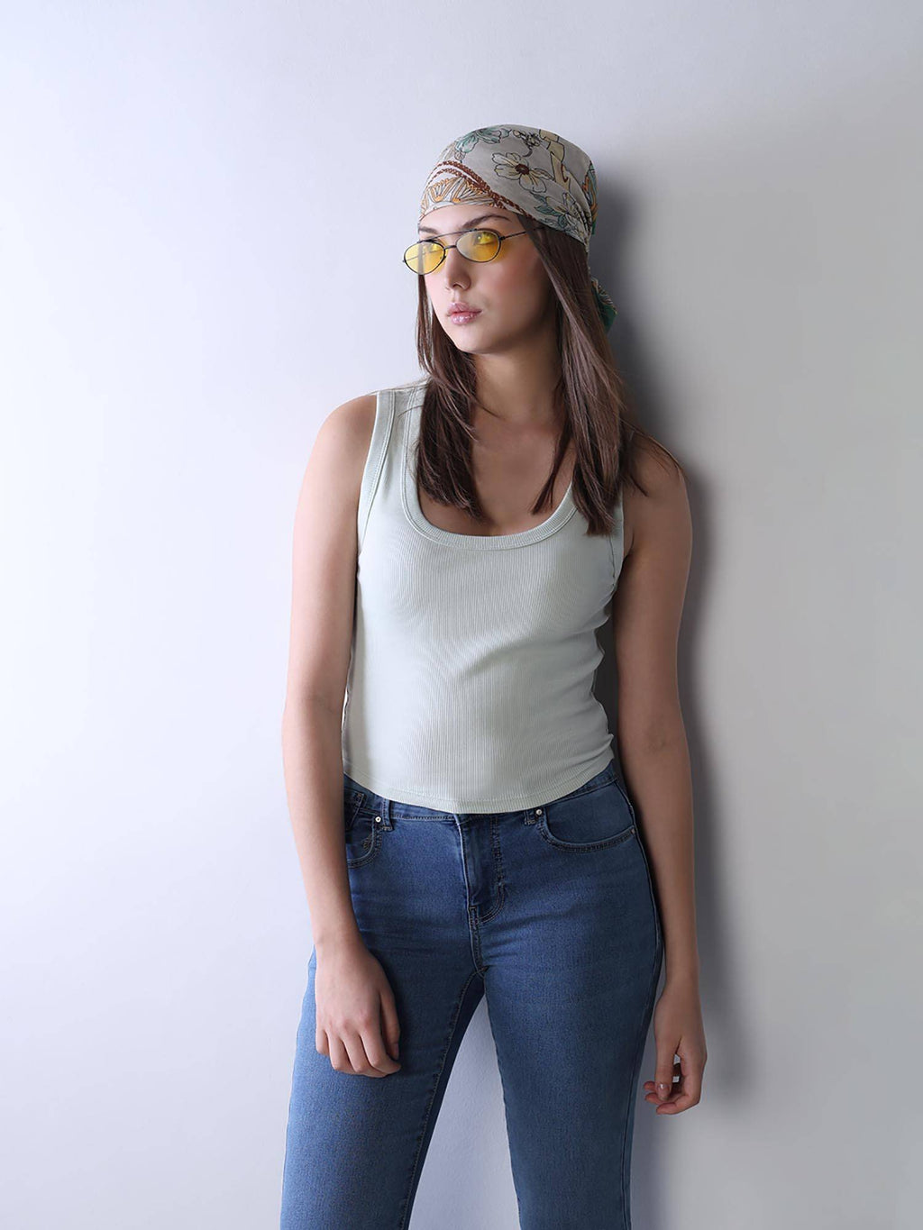 Women'S Solid Slim Fit Green Tank Top | TT98 - view 3