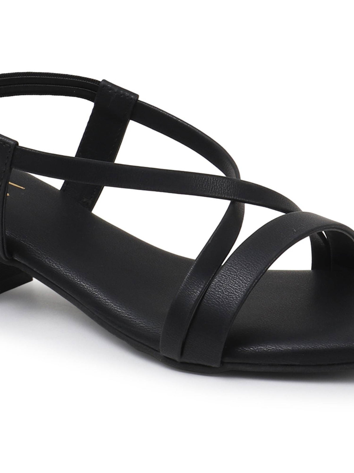 Women Black Cross Strap Block Heels | H78 - view 5