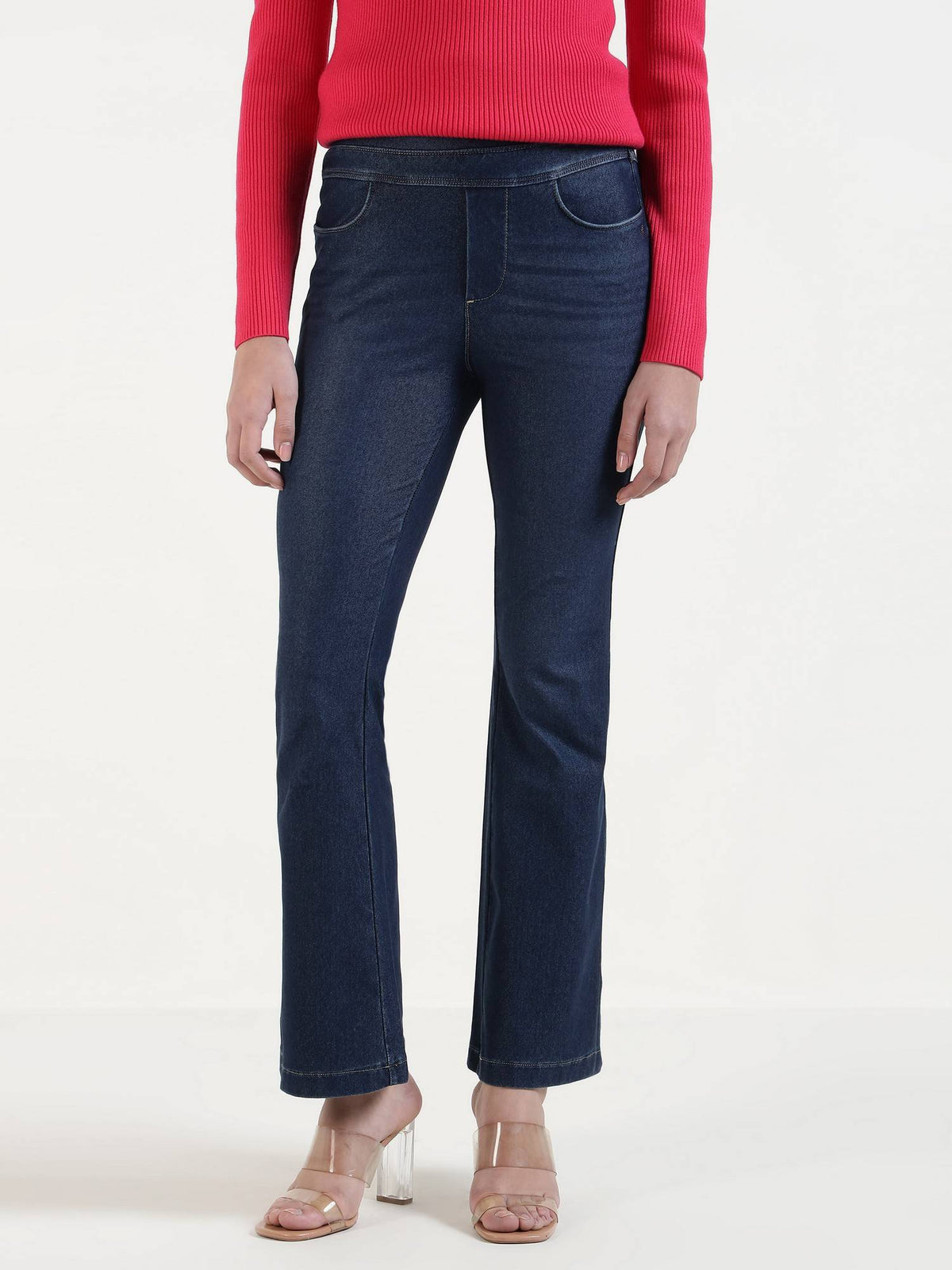 Women Blue Relaxed-Fit Flared Jeggings | RF89 - view 1