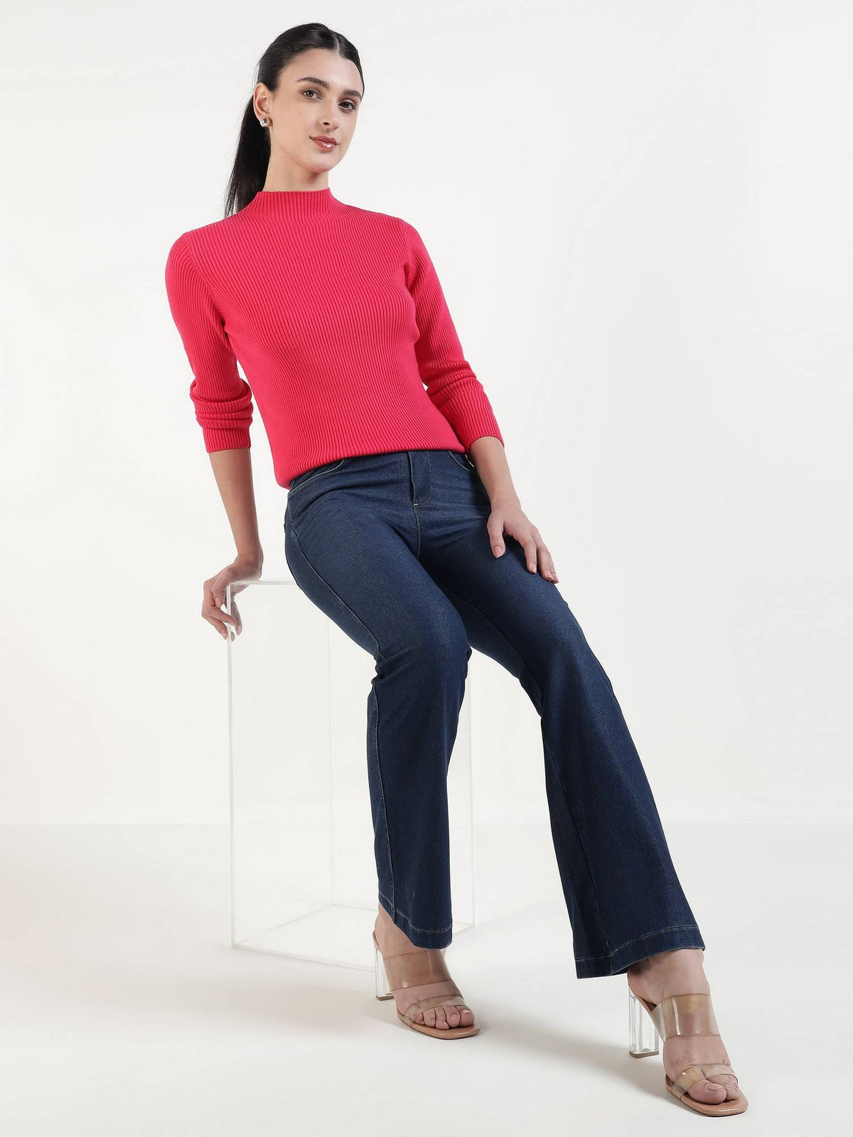 Women Blue Relaxed-Fit Flared Jeggings | RF89 - view 2