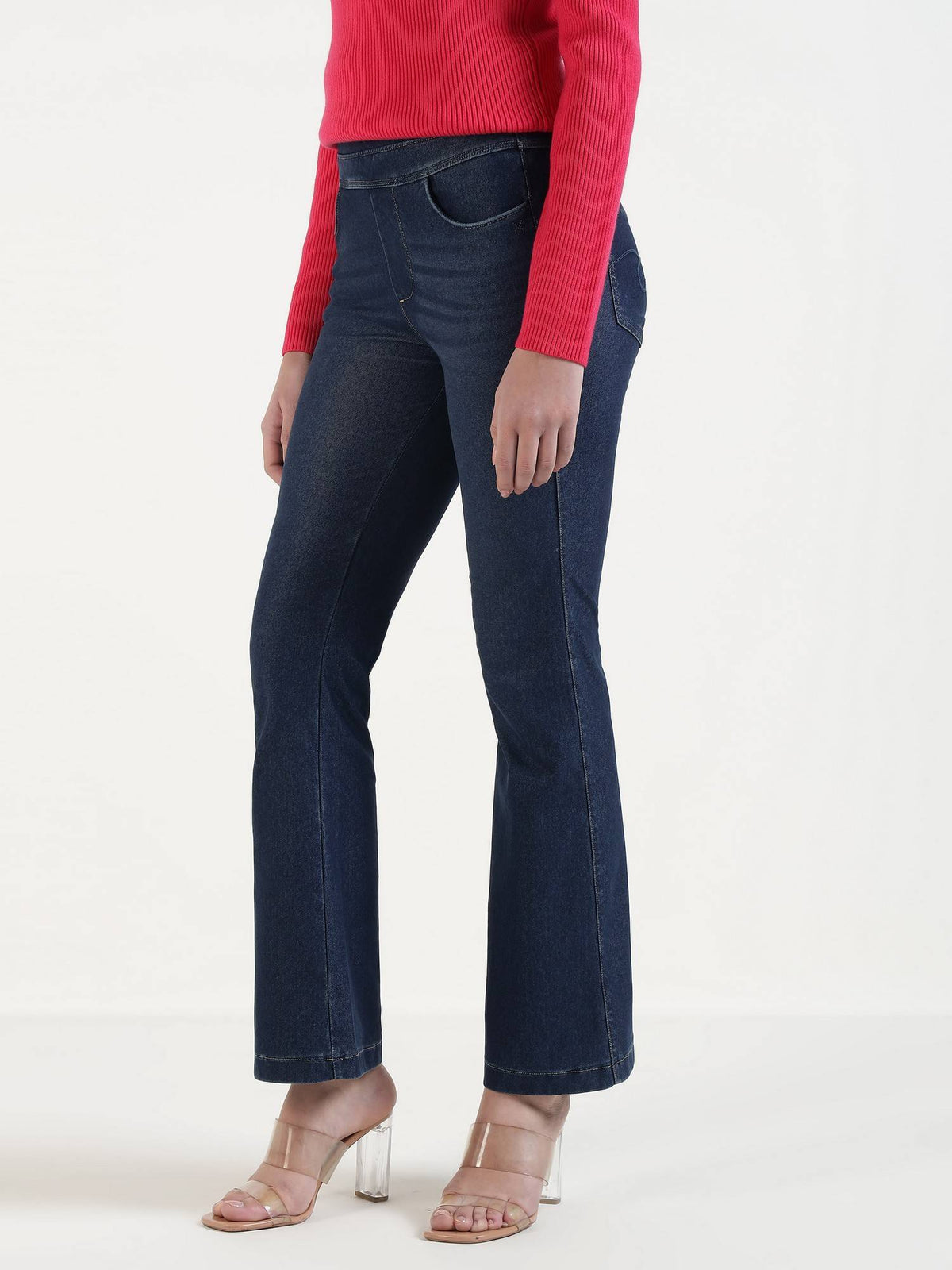 Women Blue Relaxed-Fit Flared Jeggings | RF89 - view 3