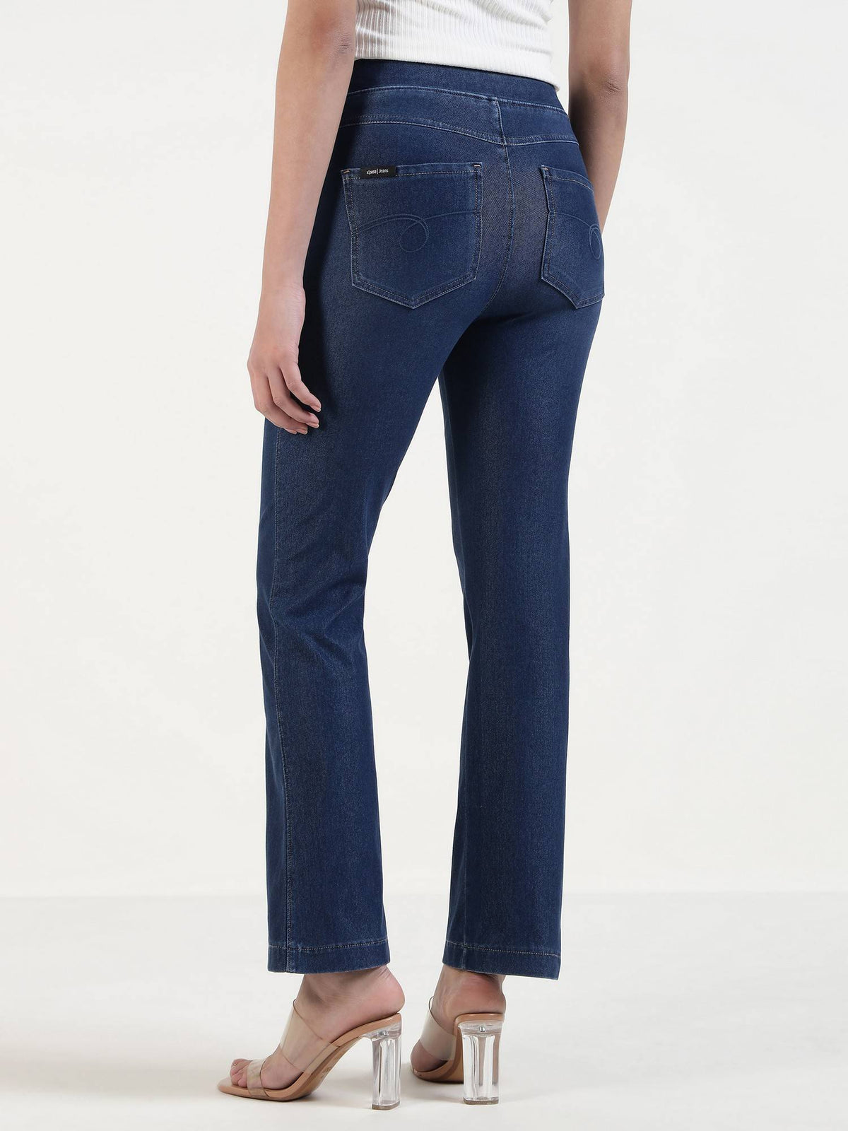 Women New Blue Relaxed Straight Leg Jeggings | RF89 - view 5