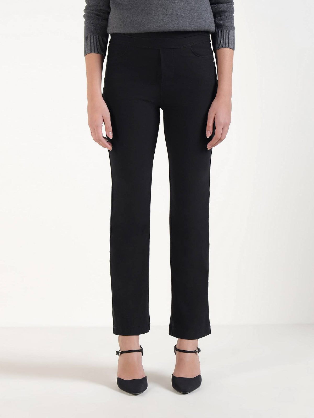 Women Blue Relaxed Straight Leg Jeggings | RF89 - view 8
