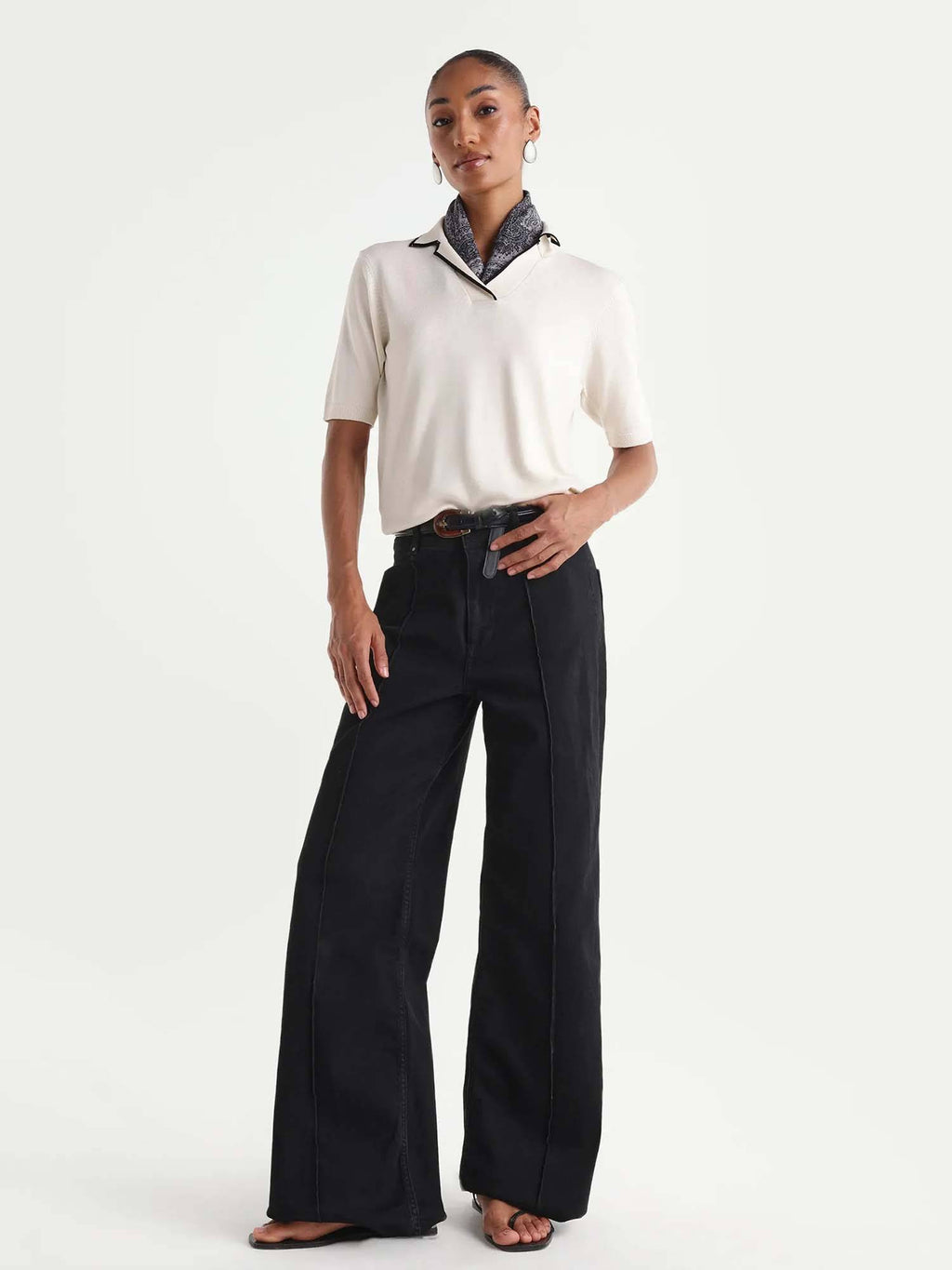 PINTUCK WIDE LEG DENIM - Black | WL90 - view 1
