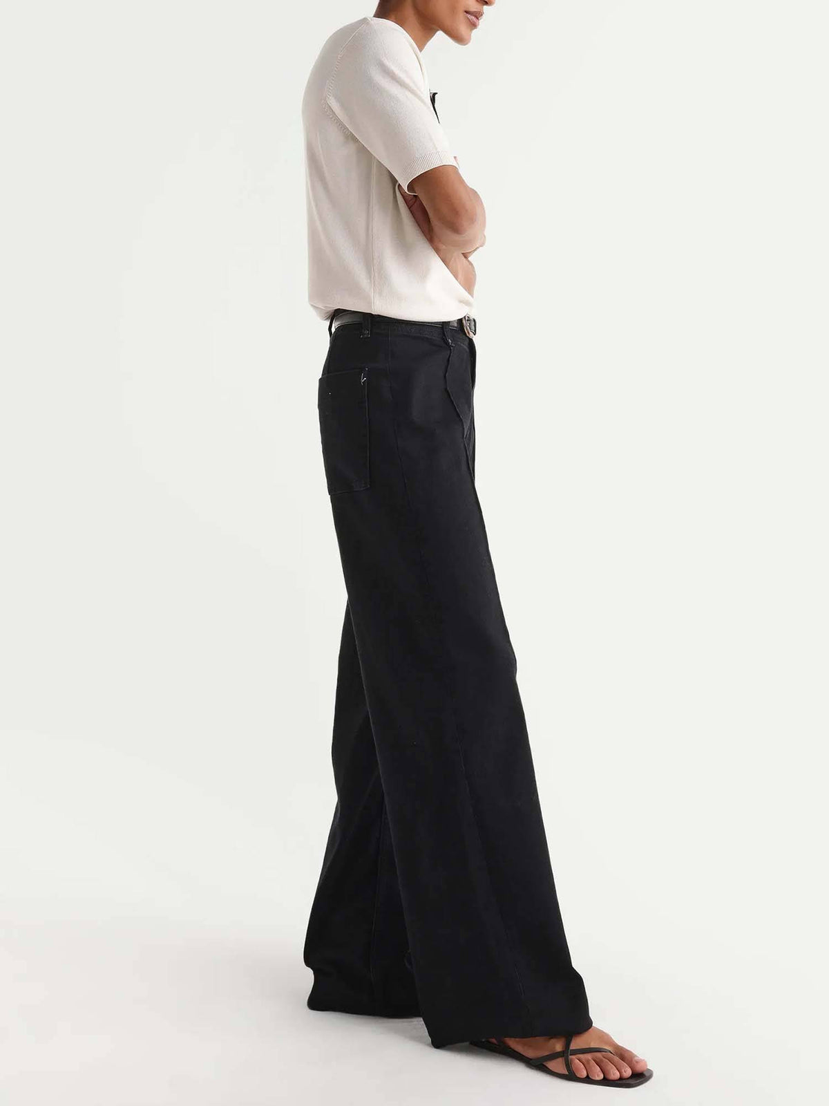 PINTUCK WIDE LEG DENIM - Black | WL90 - view 2