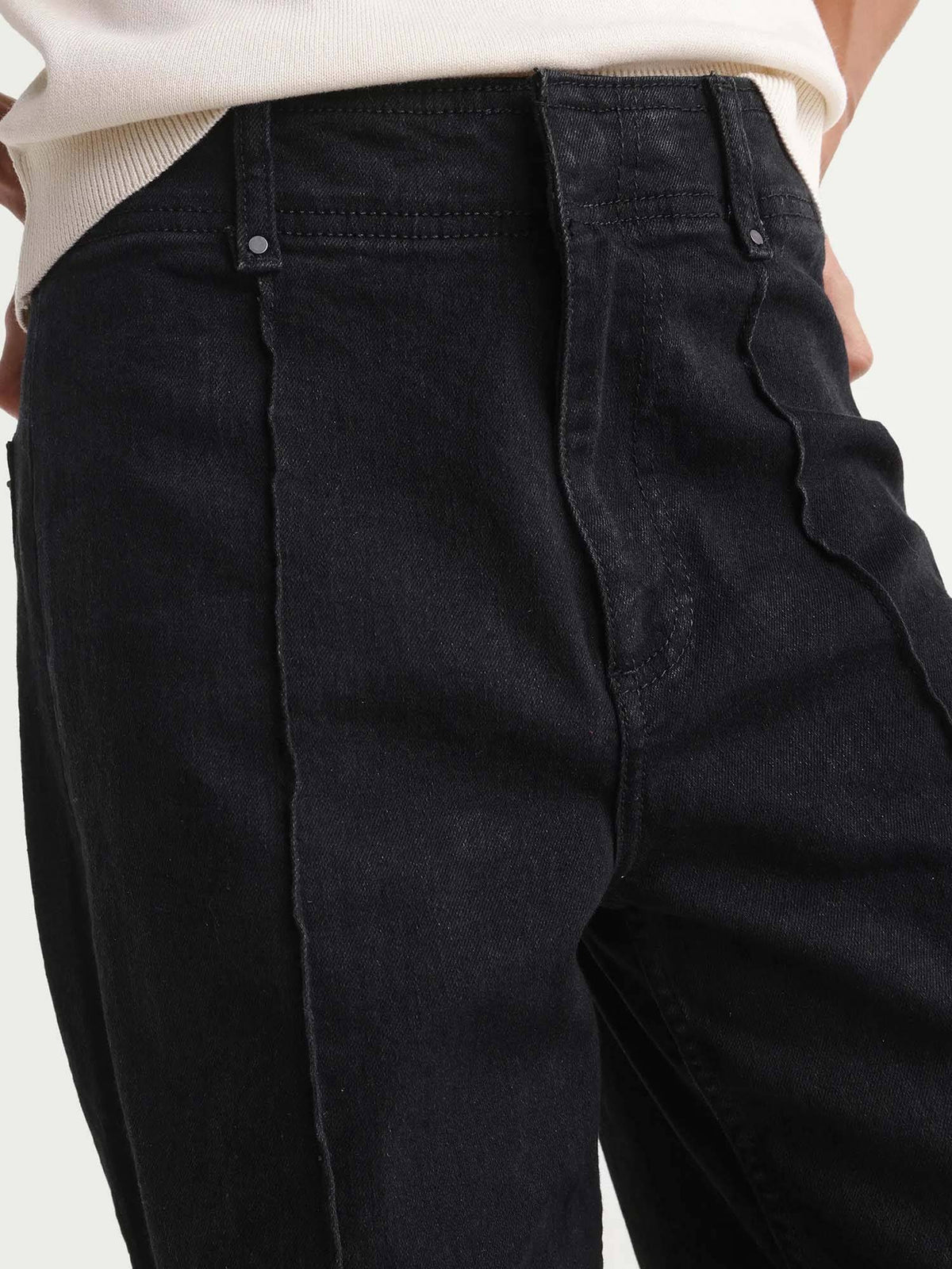 PINTUCK WIDE LEG DENIM - Black | WL90 - view 3