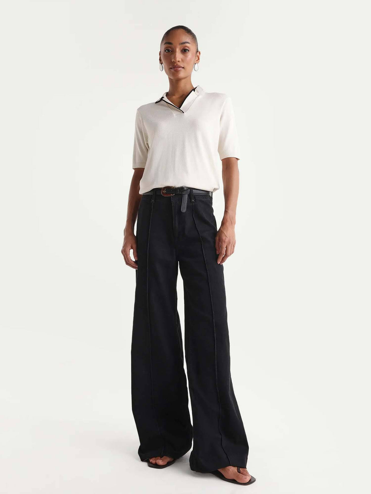 PINTUCK WIDE LEG DENIM - Black | WL90 - view 4