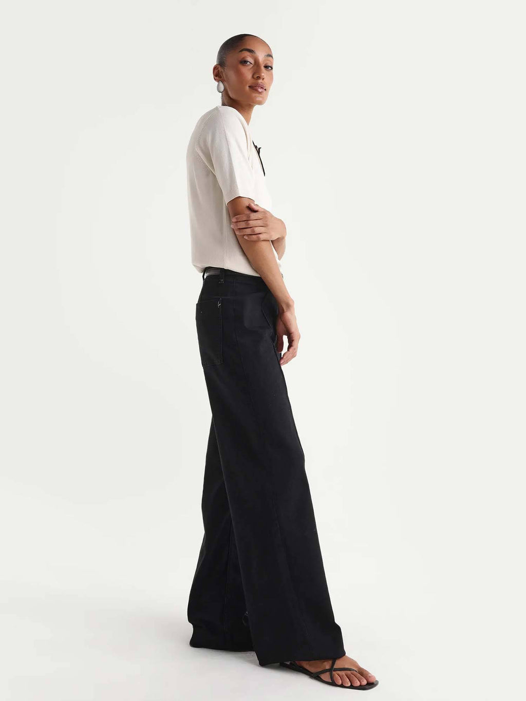 PINTUCK WIDE LEG DENIM - Black | WL90 - view 5