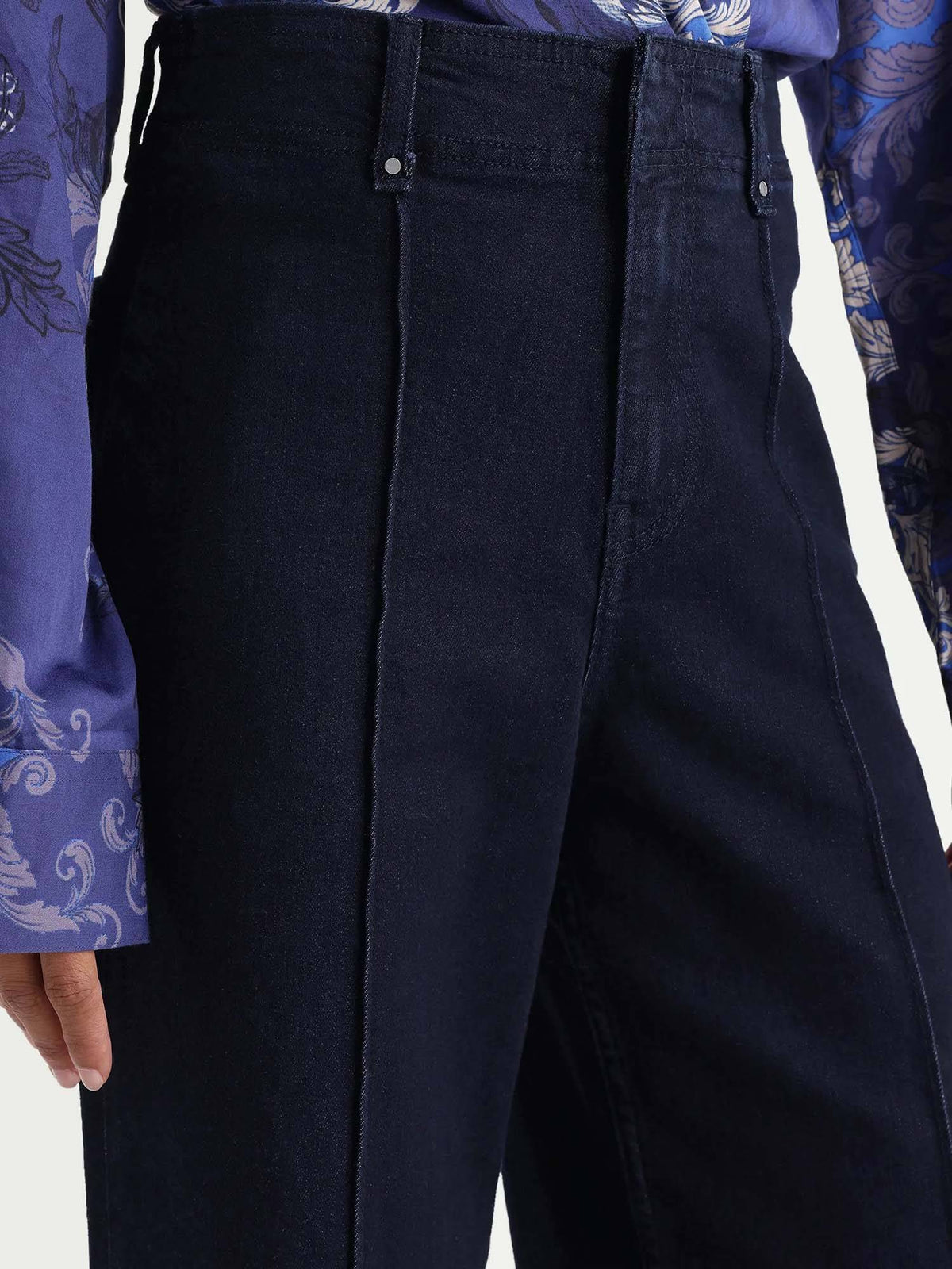 PINTUCK WIDE LEG DENIM - Navy Blue | WL90 - view 4