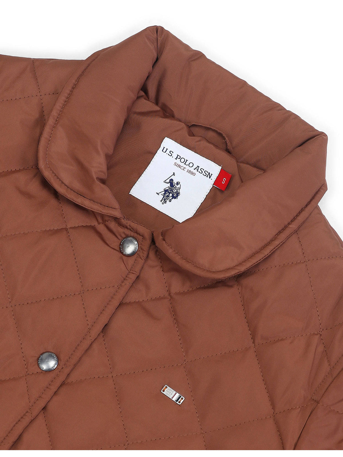Tan Peter Pan Collar Puffer Jacket | JC78 - view 2
