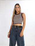 Women Brown Viscose Blend Tank Top | TT98 - view 1