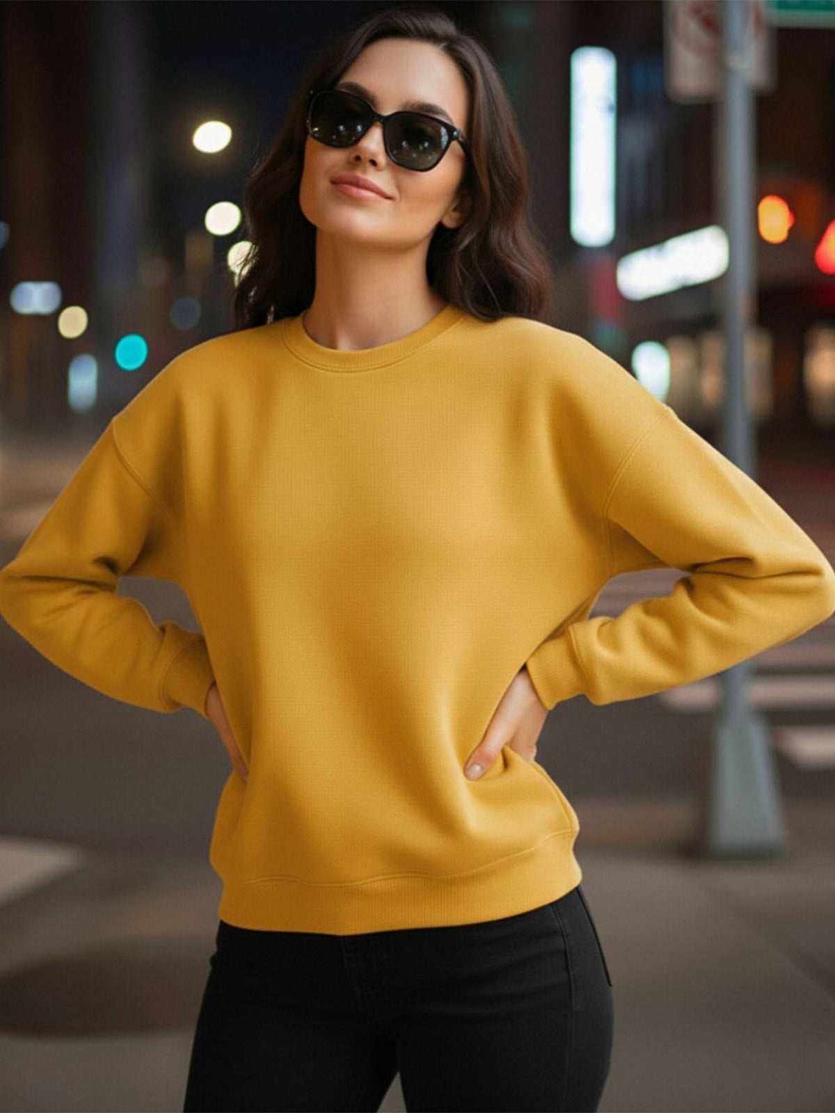 Women Grey Fleece Solid Regular Fit Sweatshirt | SS90 - view 6