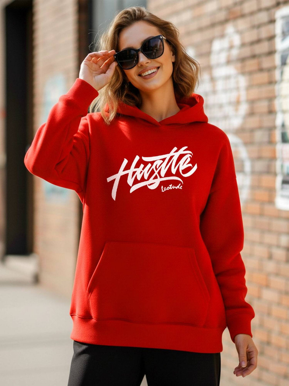 Women Navy Blue Fleece Graphic Hoodies | SS90 - view 9