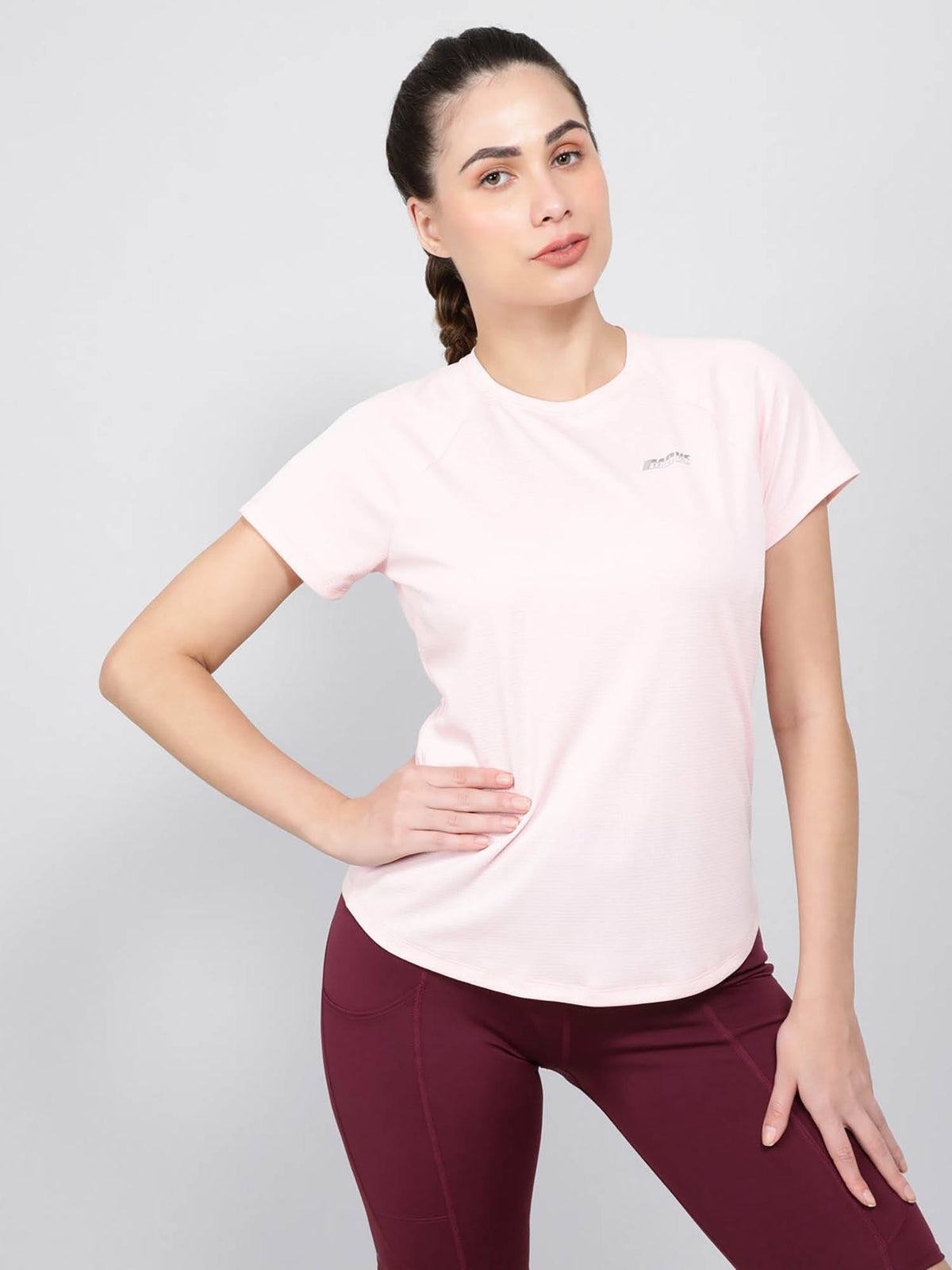 MW73 Women Microfiber Fabric Half Sleeve Active Wear T-Shirt - Almond Blossom | TT89 - view 1