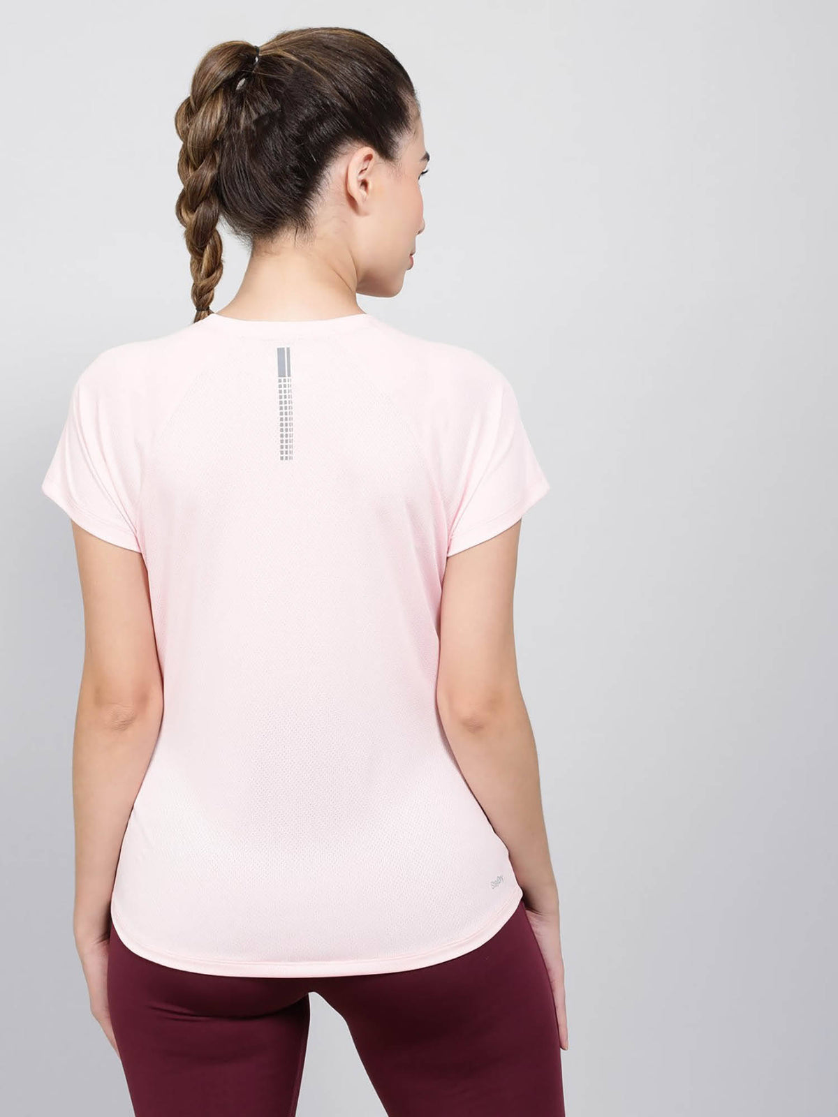 MW73 Women Microfiber Fabric Half Sleeve Active Wear T-Shirt - Almond Blossom | TT89 - view 5