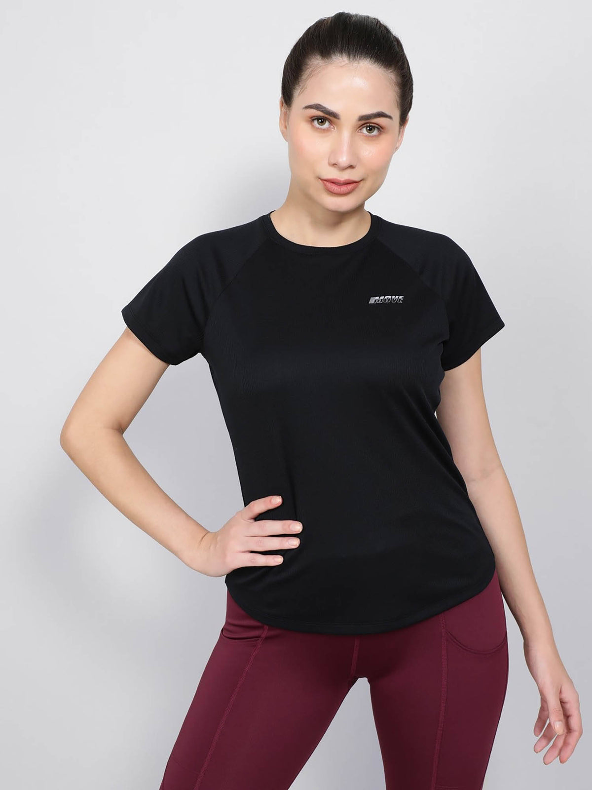 MW73 Women Microfiber Fabric Half Sleeve Active Wear T-Shirt - Almond Blossom | TT89 - view 36