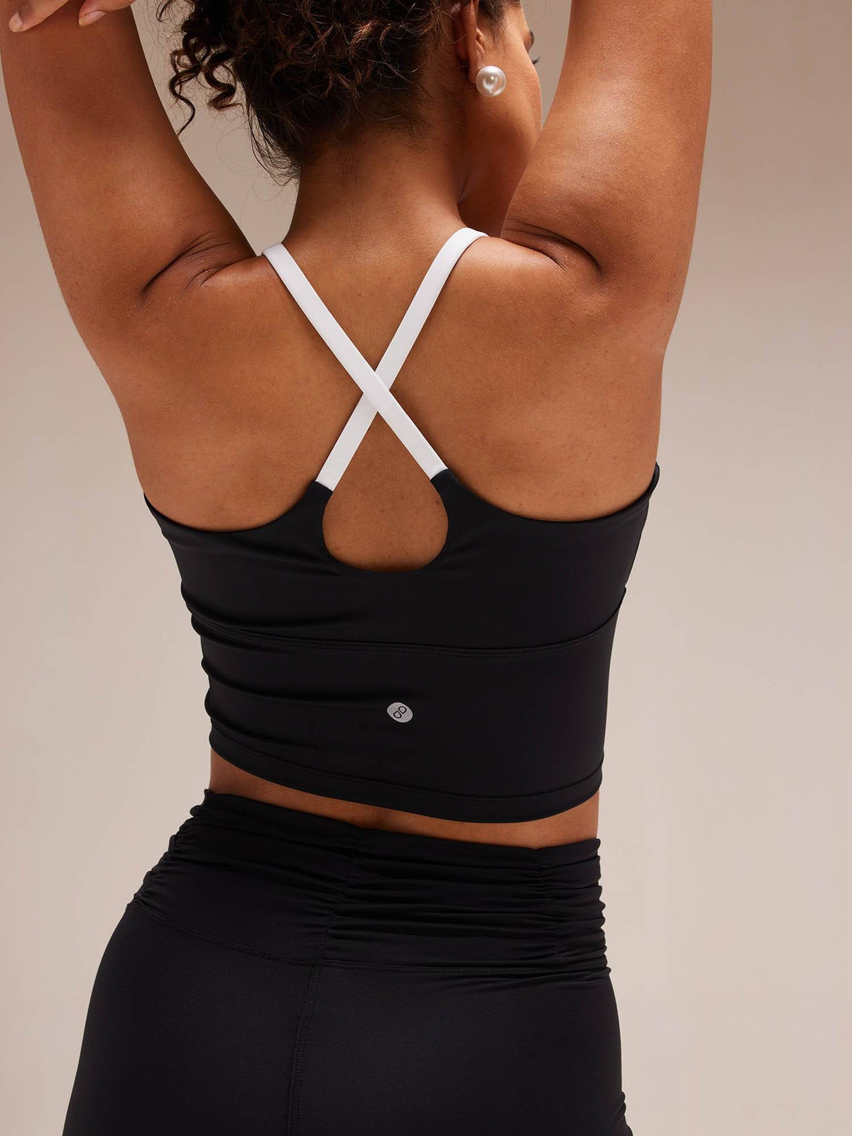 Black Cross Back Sports Bra | sb09 - view 2