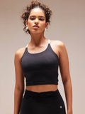 Black Cross Back Sports Bra | sb09 - view 1