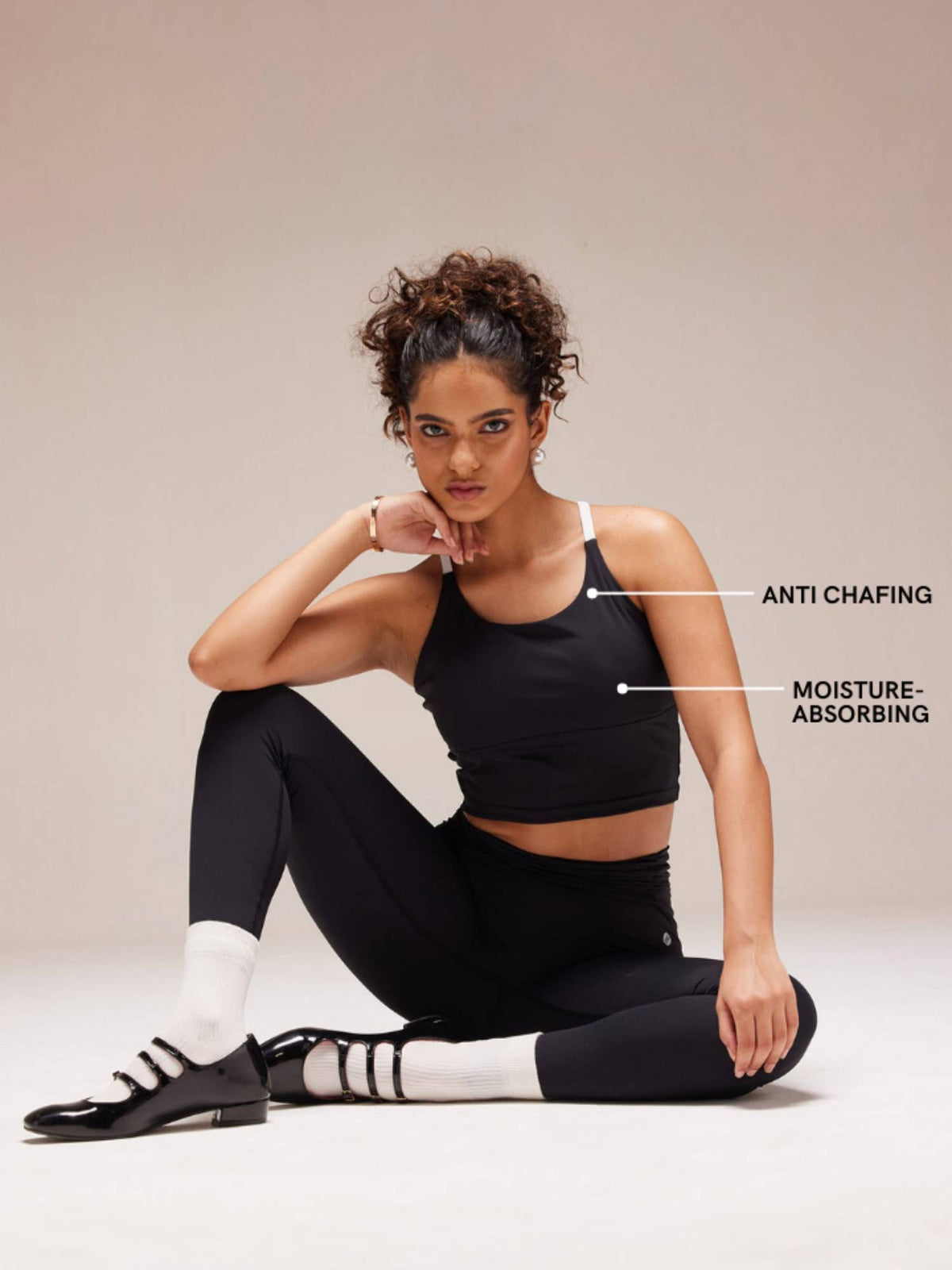 Black Cross Back Sports Bra | sb09 - view 4