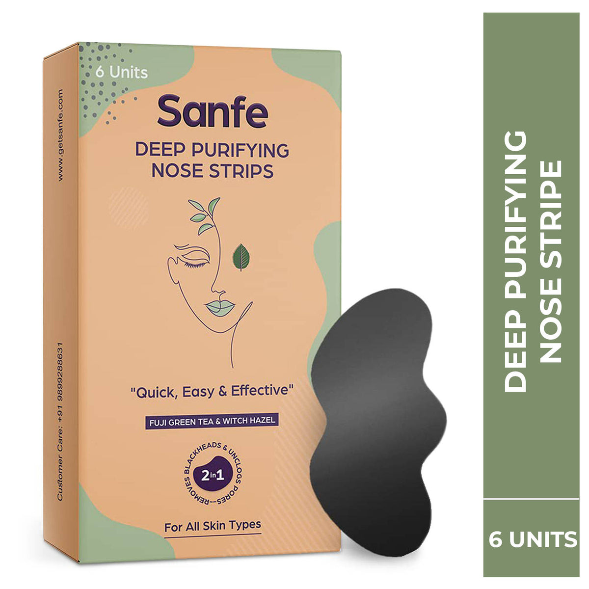 Deep Purifying Nose Strips for Women Pack of 6 with Fuji Green Tea & Witch Hazel Extracts | FC3 - view 1