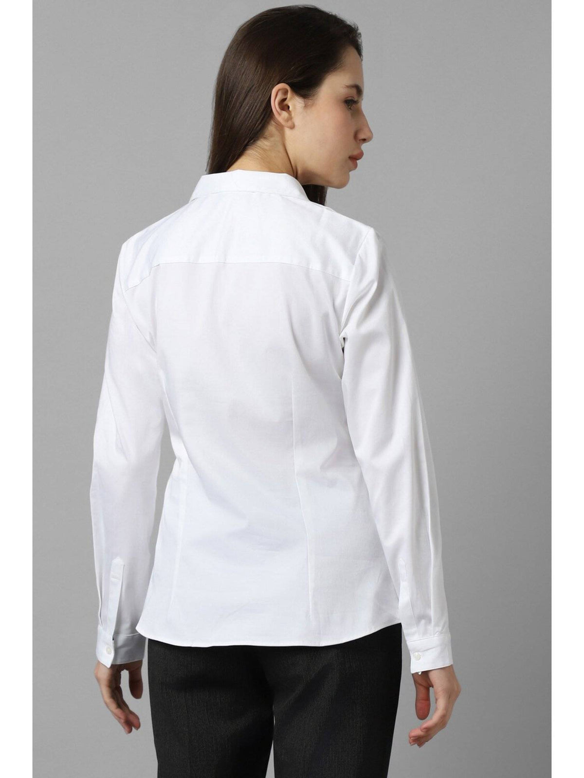 Women White Solid Long Sleeves Shirt | S67 - view 3