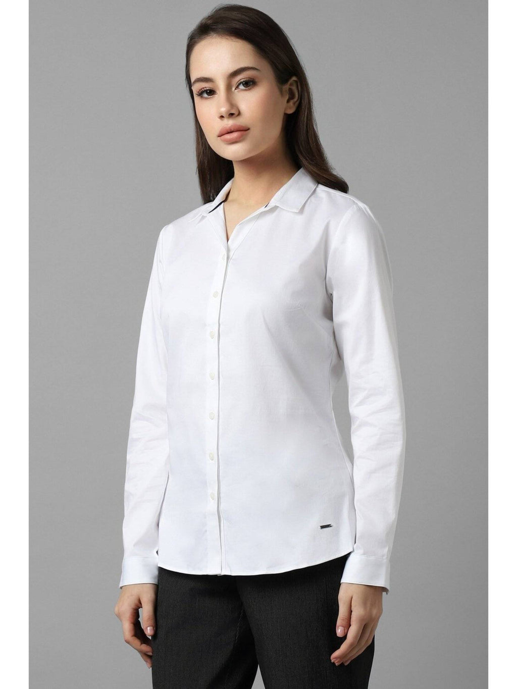 Women White Solid Long Sleeves Shirt | S67 - view 4