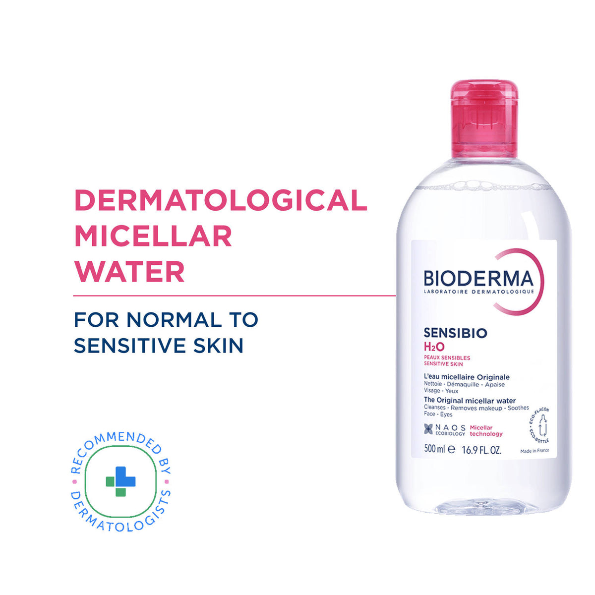 Dermatological Micellar Water Sensibio H2O - Gently Removes Makeup Prevents Clogged Pores | FC3 - view 26