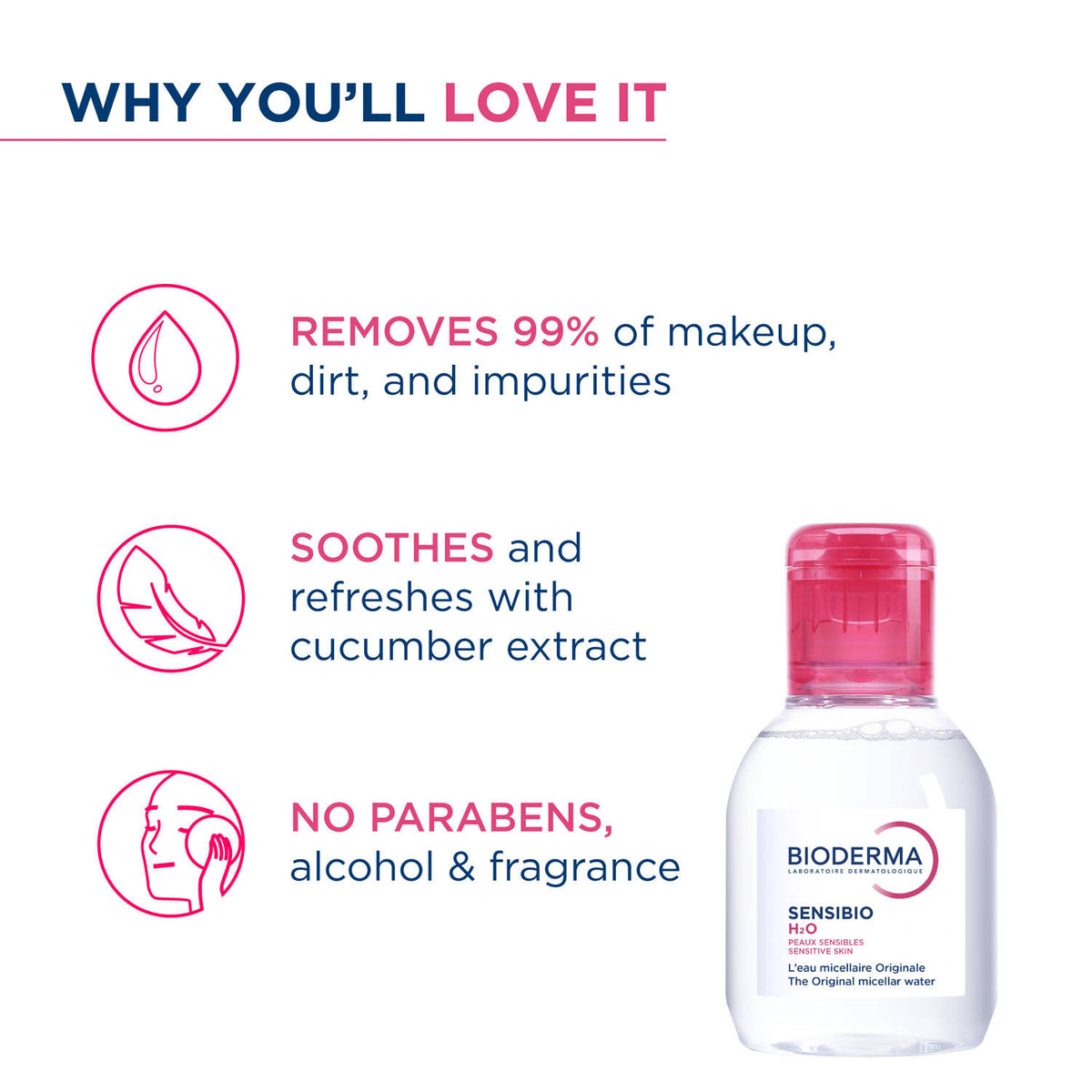 Dermatological Micellar Water Sensibio H2O - Gently Removes Makeup Prevents Clogged Pores | B20 - view 4