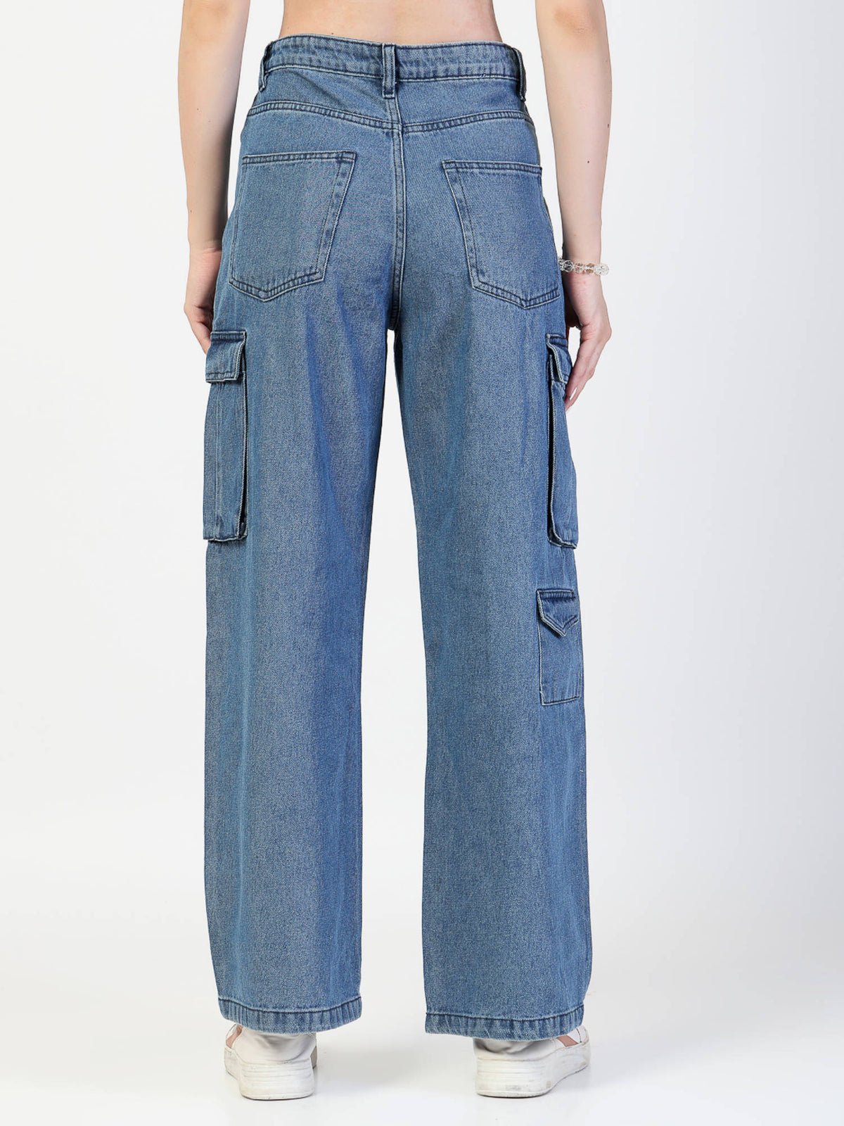 Blue Relaxed Fit Cargo Jeans | ST23 - view 2