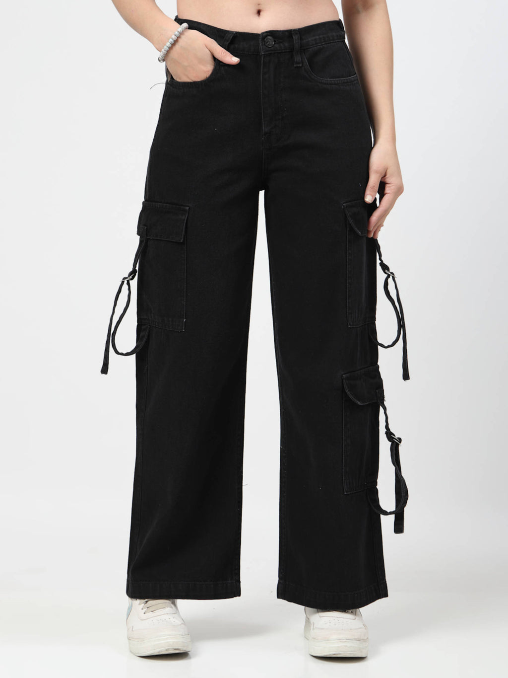 Black Cargo Jeans | ST23 - view 1