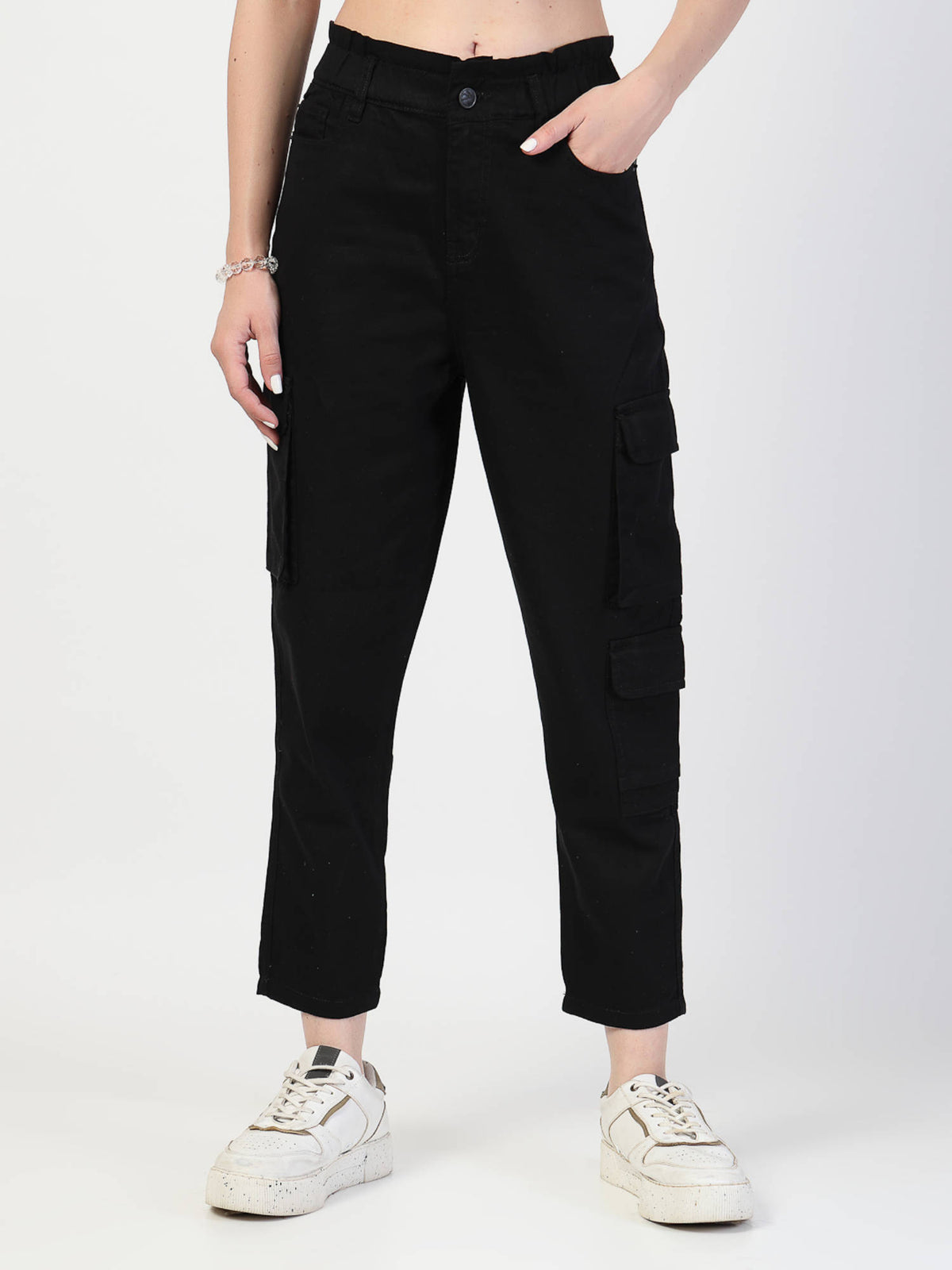 Pink Relaxed Fit Cargo Jeans | RF89 - view 7
