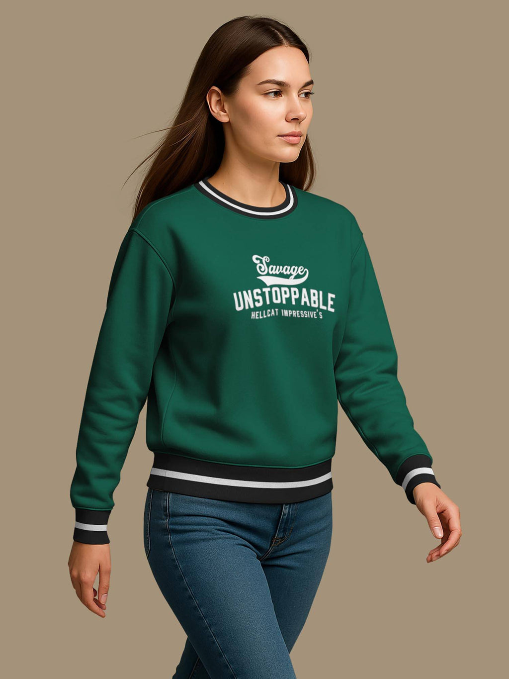 Green Typography Regular Sweatshirt | SS90 - view 4