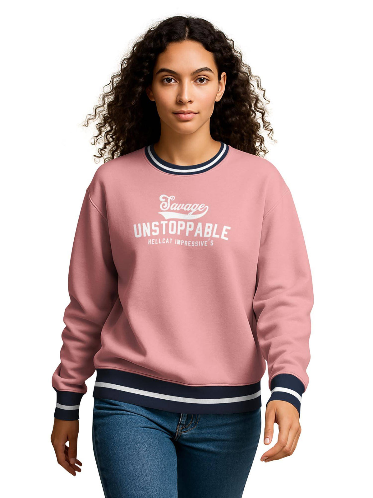 Pink Typography Regular Sweatshirt | SS90 - view 1
