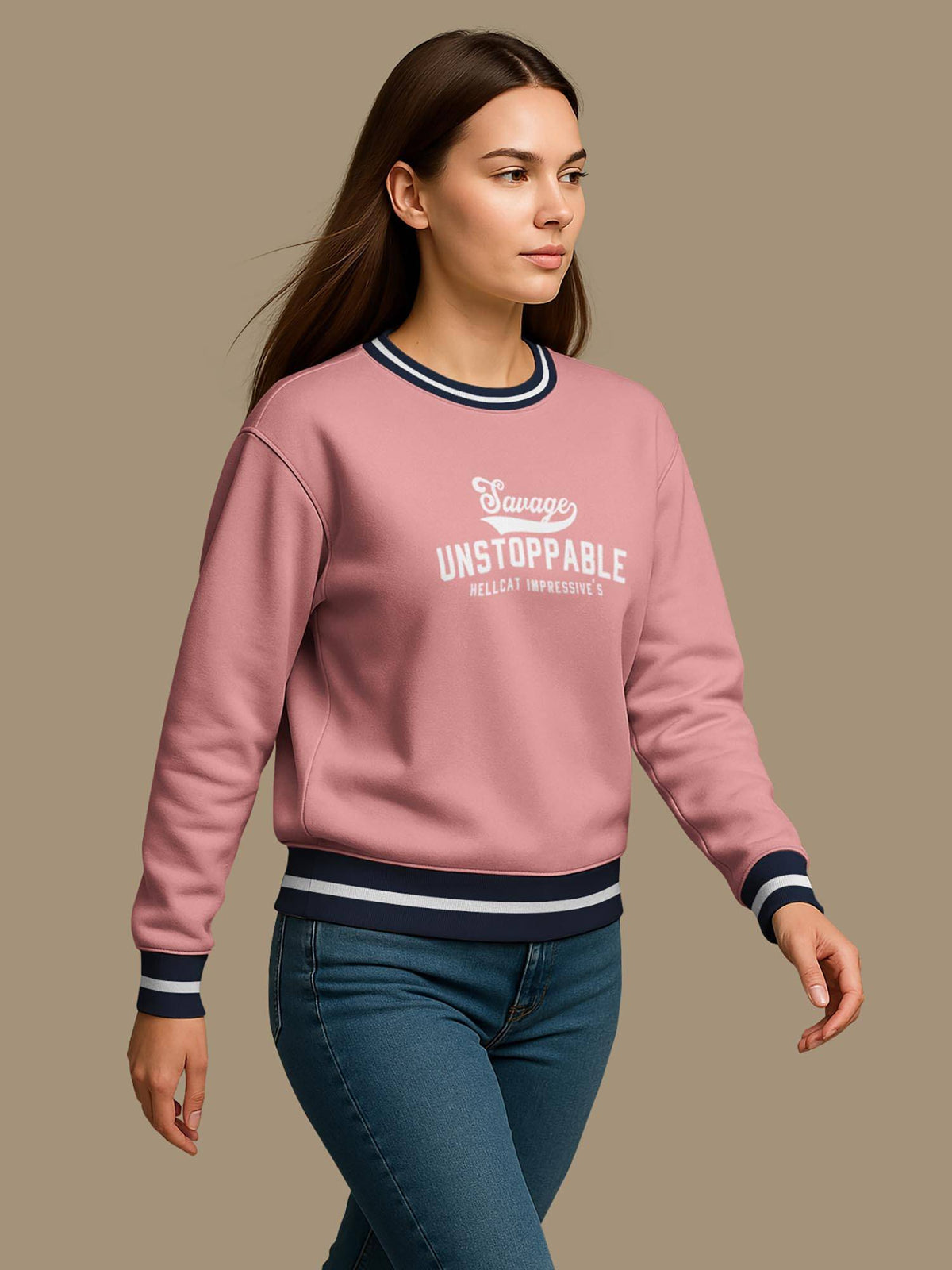 Pink Typography Regular Sweatshirt | SS90 - view 4