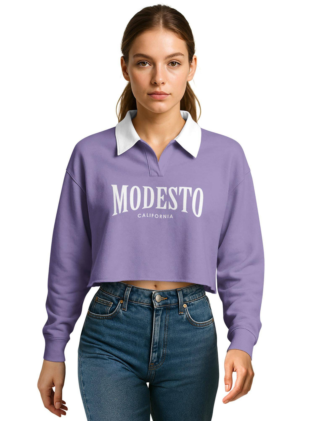 Lavender Typography Regular Polo T-Shirt | PW43 - view 1