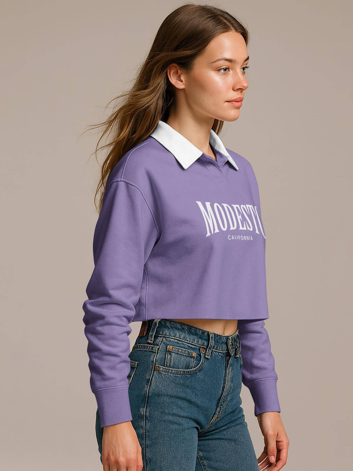 Lavender Typography Regular Polo T-Shirt | PW43 - view 4