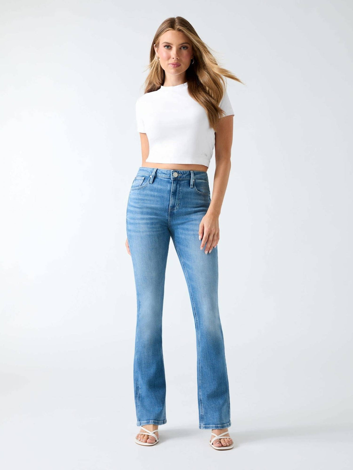 Womens Cotton Blend Solid Blue Jeans | BT10 - view 4