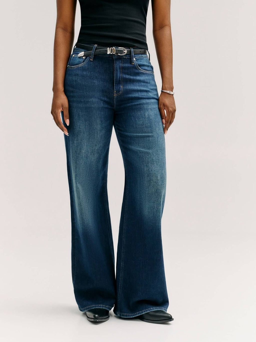 Womens Cotton Blend Solid Navy Blue Jeans | BT10 - view 1