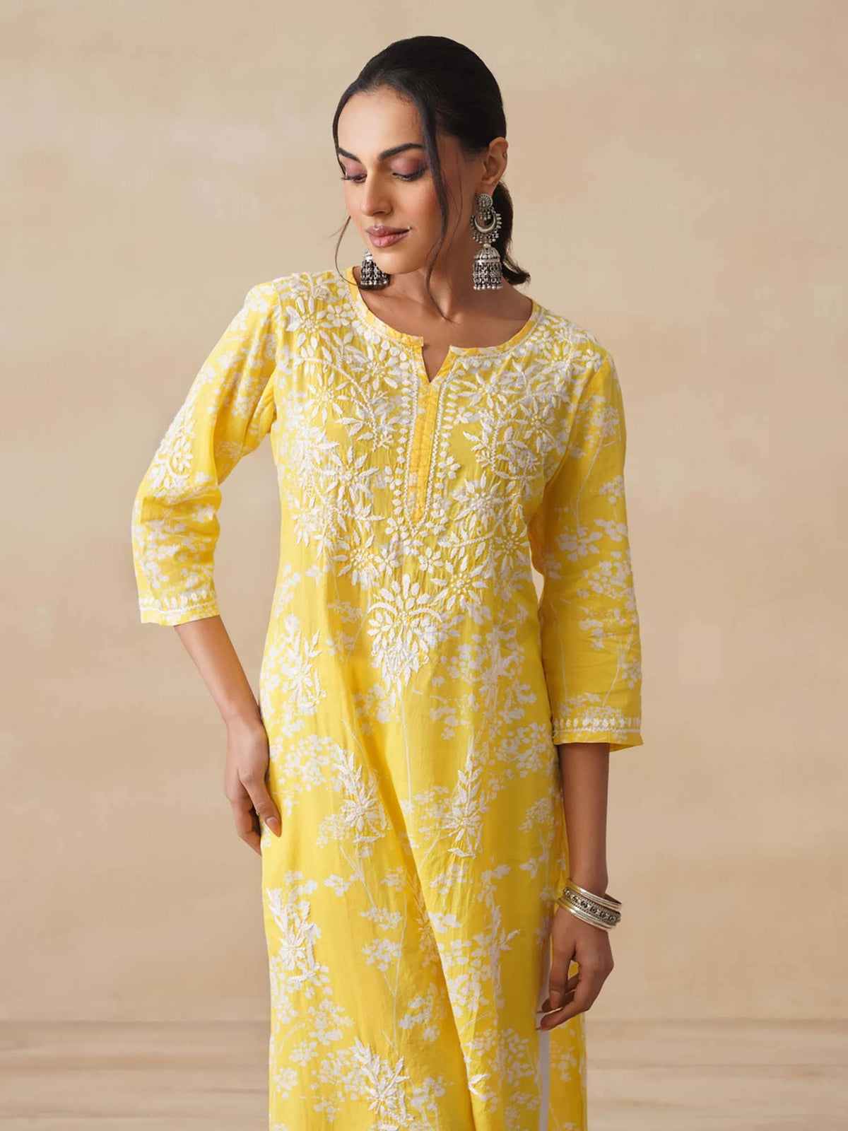 Chikankari Printed Long Kurta | KDG - view 22