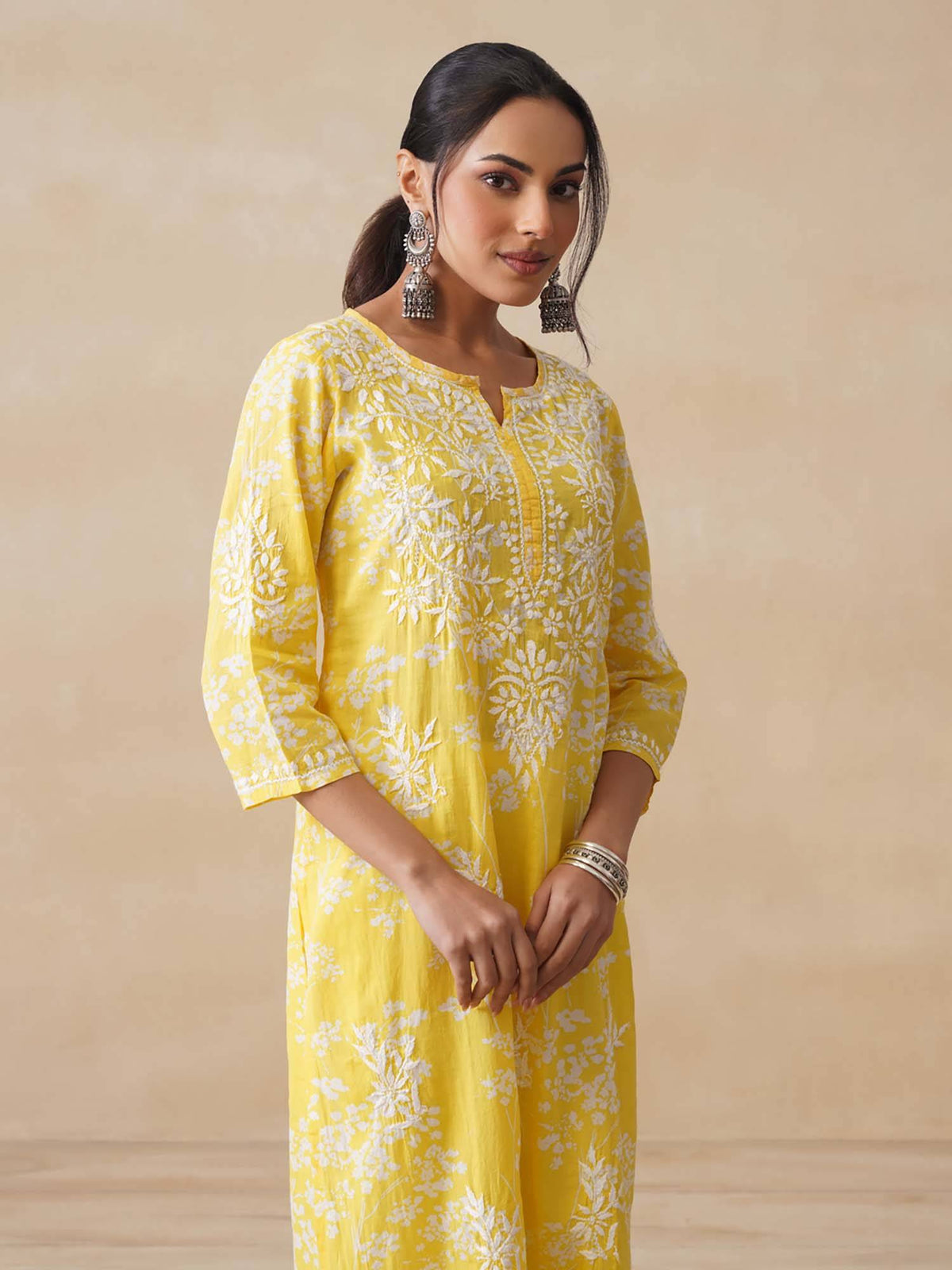 Chikankari Printed Long Kurta | FY93 - view 24