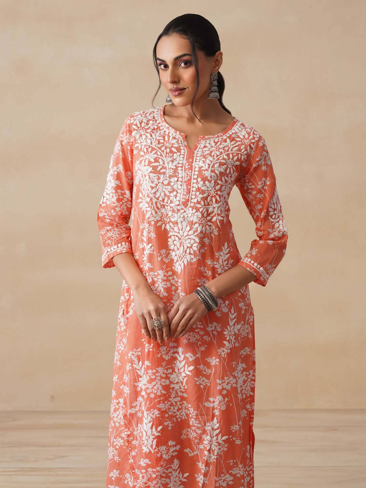 Chikankari Printed Long Kurta | KDG - view 42