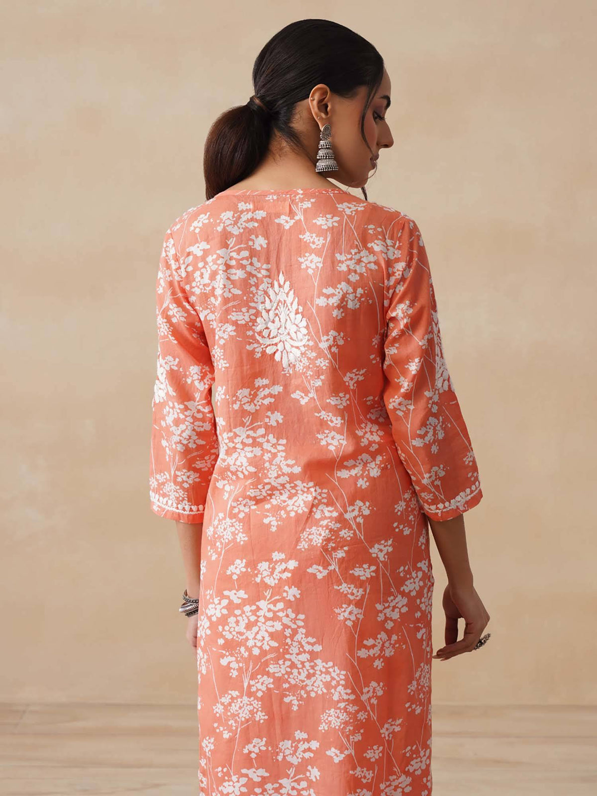 Chikankari Woven Printed Long Kurta | KDG - view 47