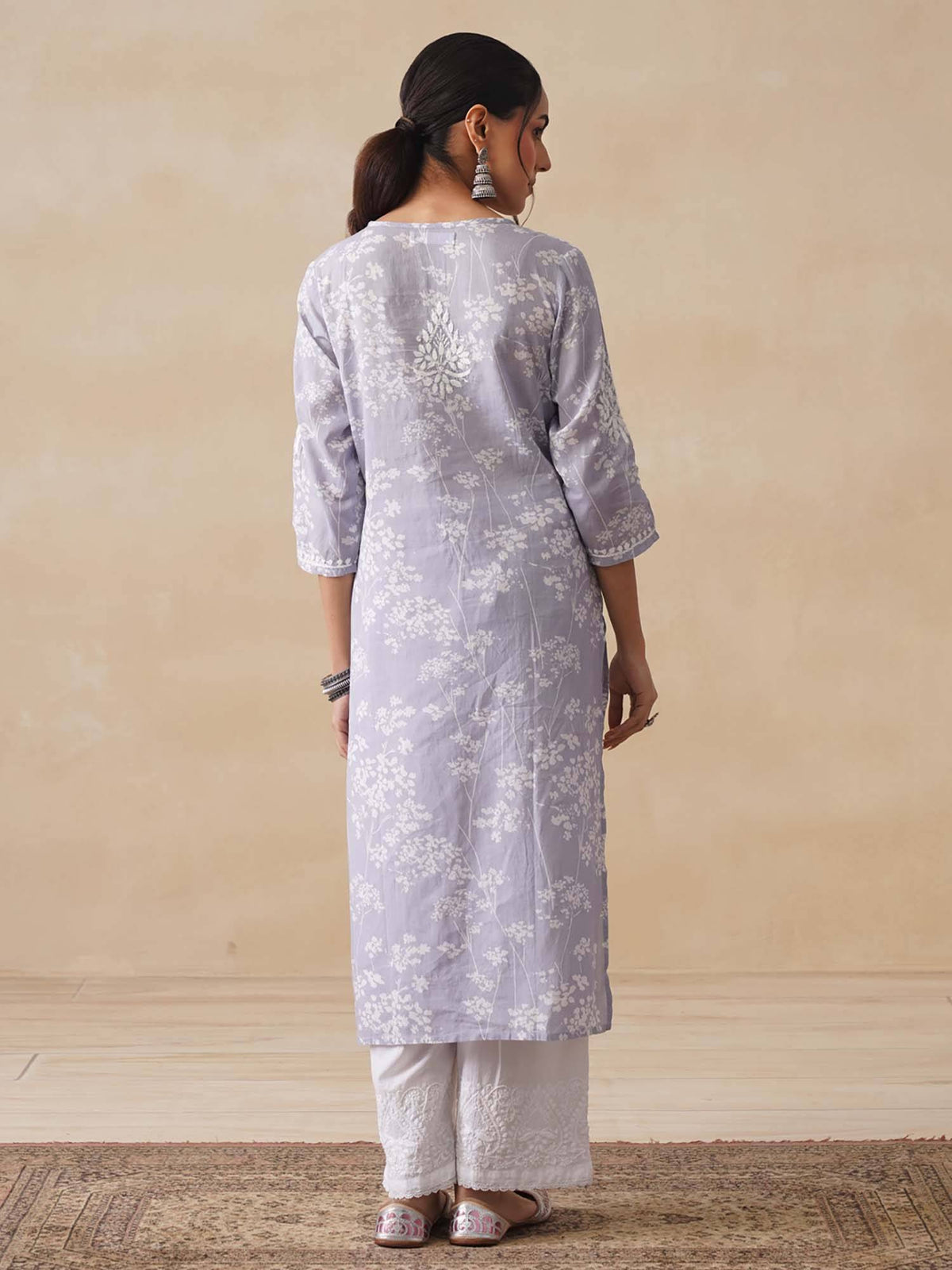 Chikankari Printed Long Kurta | FY93 - view 8