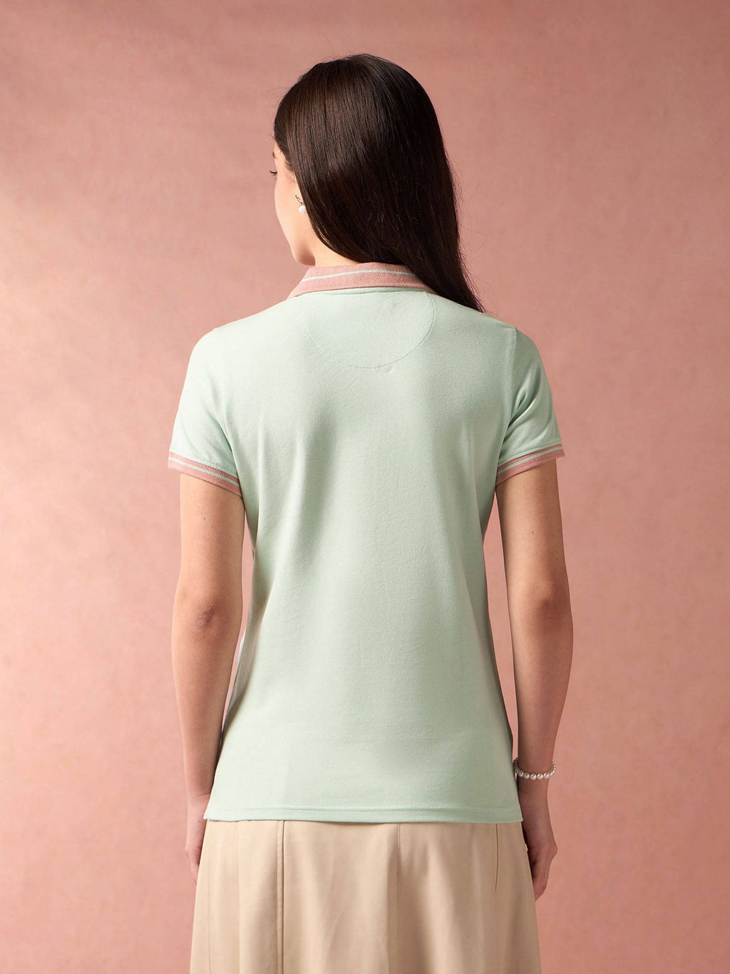 Contrast Striped Collar Solid Polo T-Shirt | PW43 - view 31