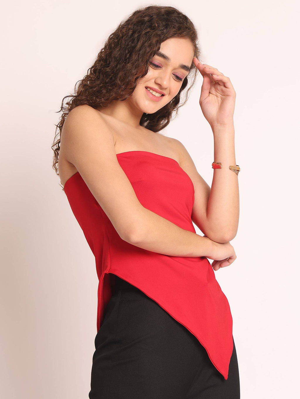 Red Strapless Tube Top | TT90 - view 3