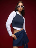 Solid Classic Navy Blue Women Tank Top | TT98 - view 1