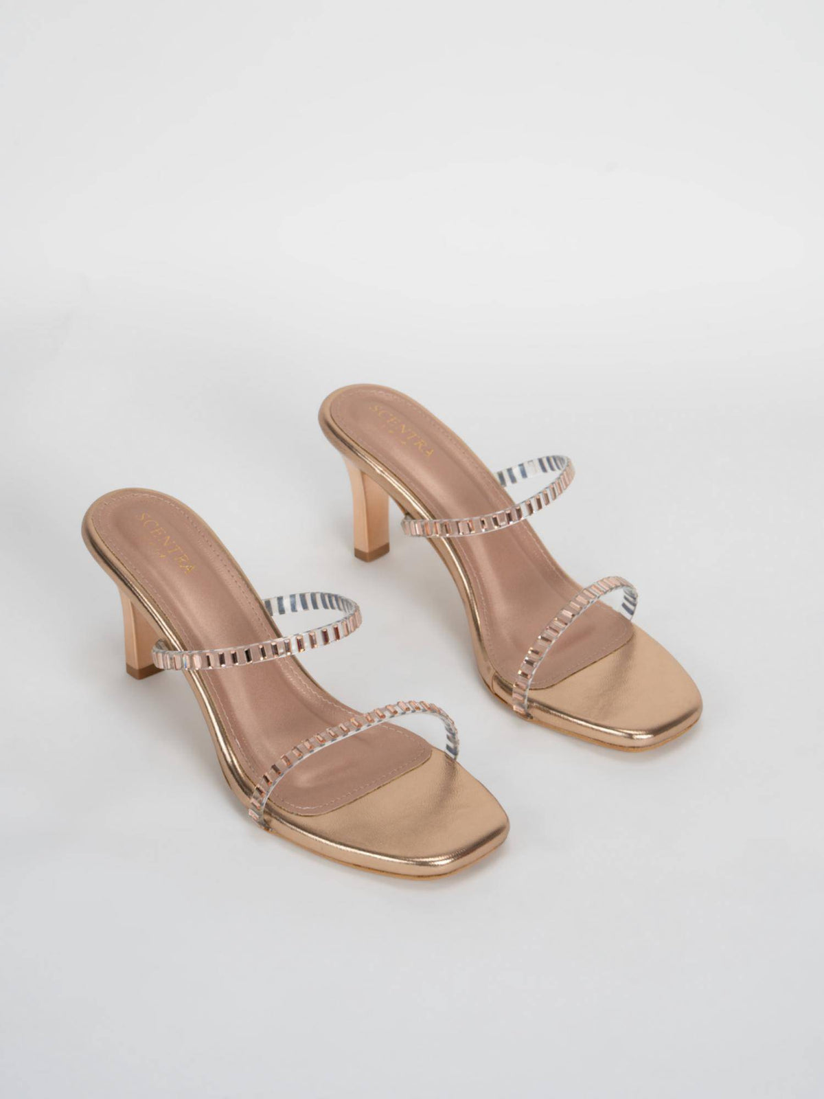 Women's Gold Block Heel Sandals | H78 - view 2