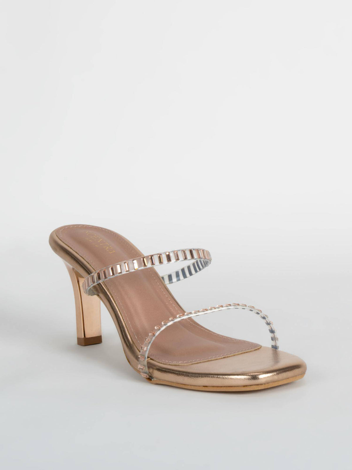 Women's Gold Block Heel Sandals | H78 - view 3