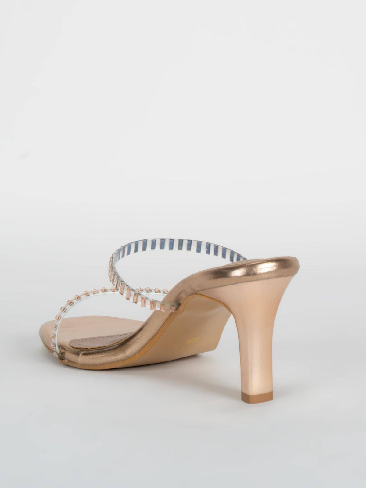 Women's Gold Block Heel Sandals | H78 - view 4